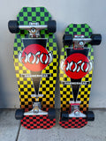 Hosoi O.G. Hammerhead Rasta Checkerboard 10.5" Complete Skateboard - X747X