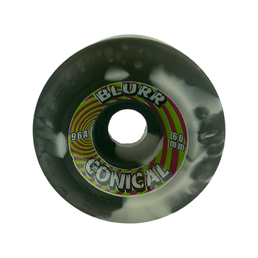 Blurr Conical Re-issue Wheels 60mm 96a - Black/White Swirls (Set of 4) - X747X