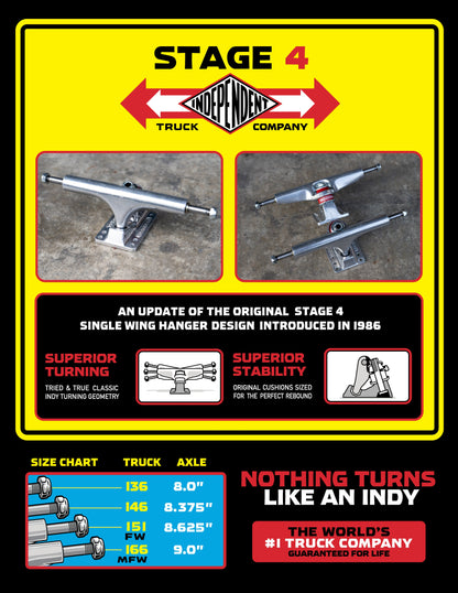 INDEPENDENT STAGE 4 POLISHED SKATEBOARD TRUCKS