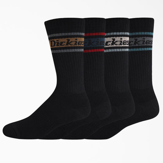 Dickies 4-Pack Skate Rugby Socks - Black/Fall Stripe (BSF) - X747X
