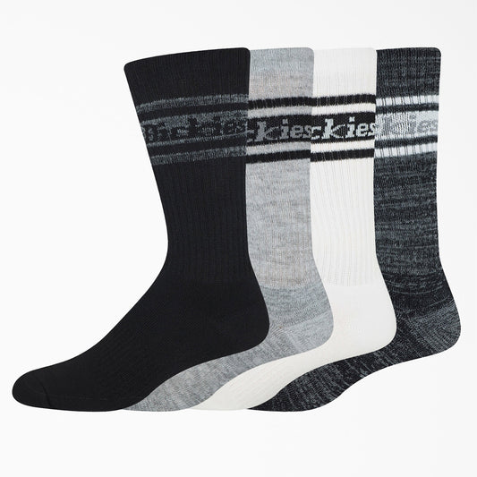 Dickies 4-Pack Skate Rugby Strip Crew Socks - Multi/Grey (MSG) - X747X
