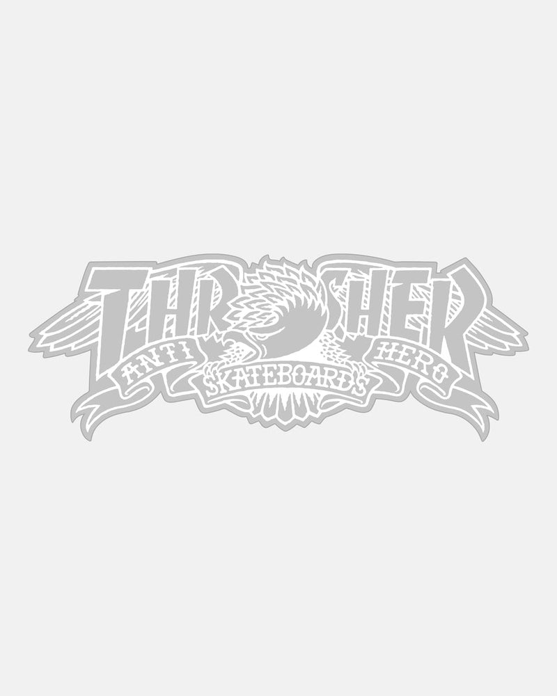 THRASHER X ANTI-HERO MAG BANNER 8" STICKER - X747X