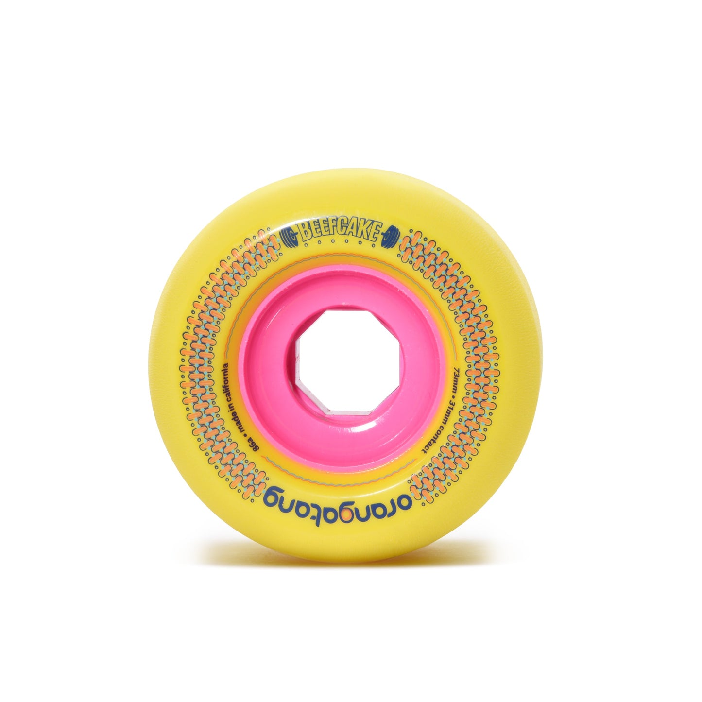 Orangatang Beefcake 73mm 86a Longboard Wheels  - Yellow (Set of 4)
