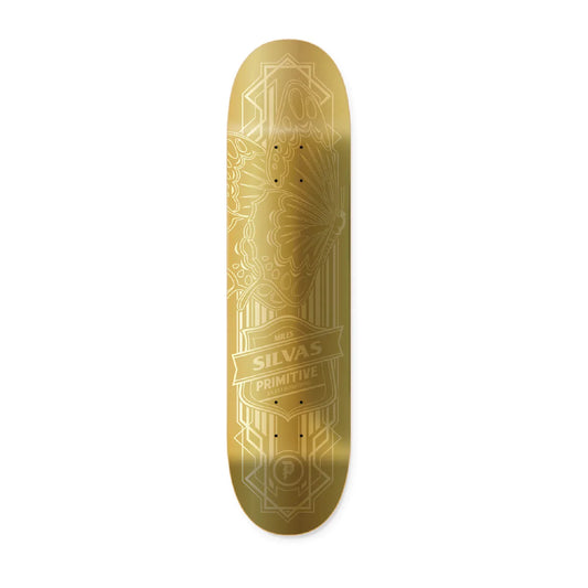 Primitive Silvas Gold Foil Butterfly Skateboard Deck - 8.25″ Gold