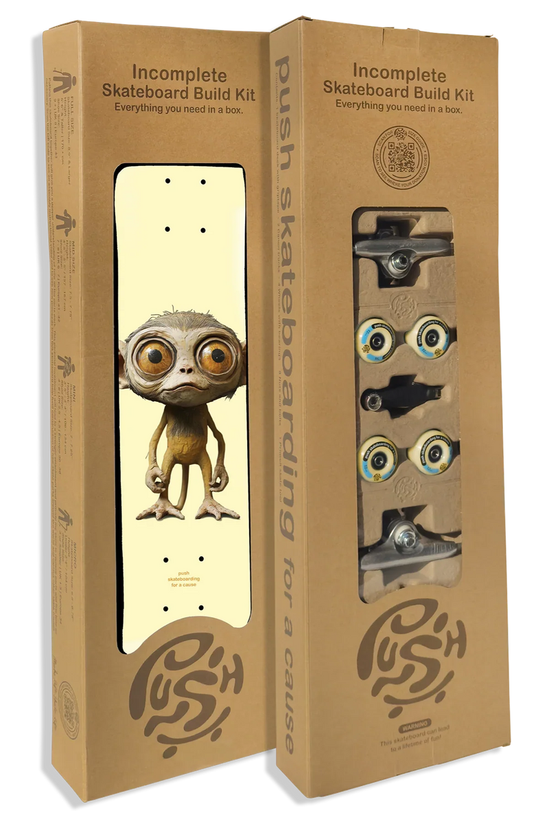 PUSH "Lil Chimp" 7.25" IN-COMPLETE SKATEBOARD - X747X