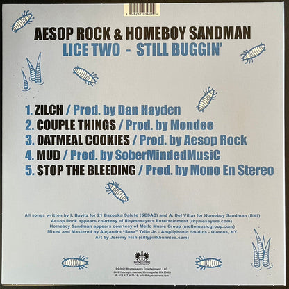 Aesop Rock & Homeboy Sandman – Lice Two - Still Buggin' Vinyl LP Record - X747X