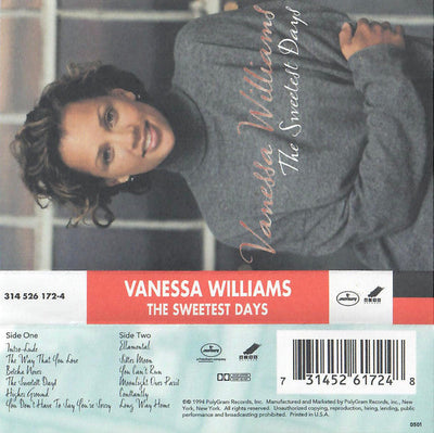 Vanessa Williams – The Sweetest Days Cassette *USED ORIGINAL 1994 RELEASE* - X747X
