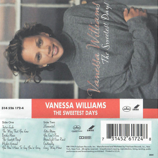 Vanessa Williams – The Sweetest Days Cassette *USED ORIGINAL 1994 RELEASE* - X747X
