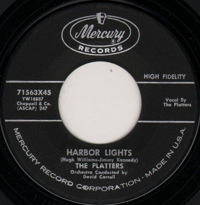 Platters, The – Harbor Lights / Sleepy Lagoon Vinyl 7" Record *Used 1960 Release*