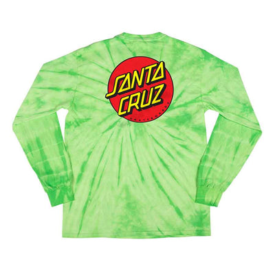 Santa Cruz Classic Dot Long Sleeve Youth T-Shirt - Spider Lime - X747X