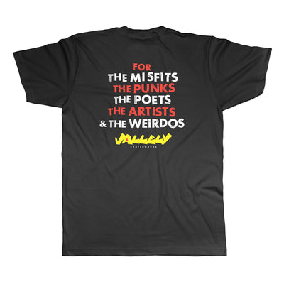 VALLELY SKATEBOARDS "MISFITS" T-SHIRT - X747X