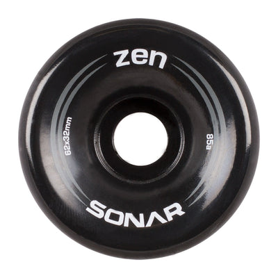 Sonar Zen Roller Skate Wheels 62mm 85a - Black (4 Pack) - X747X