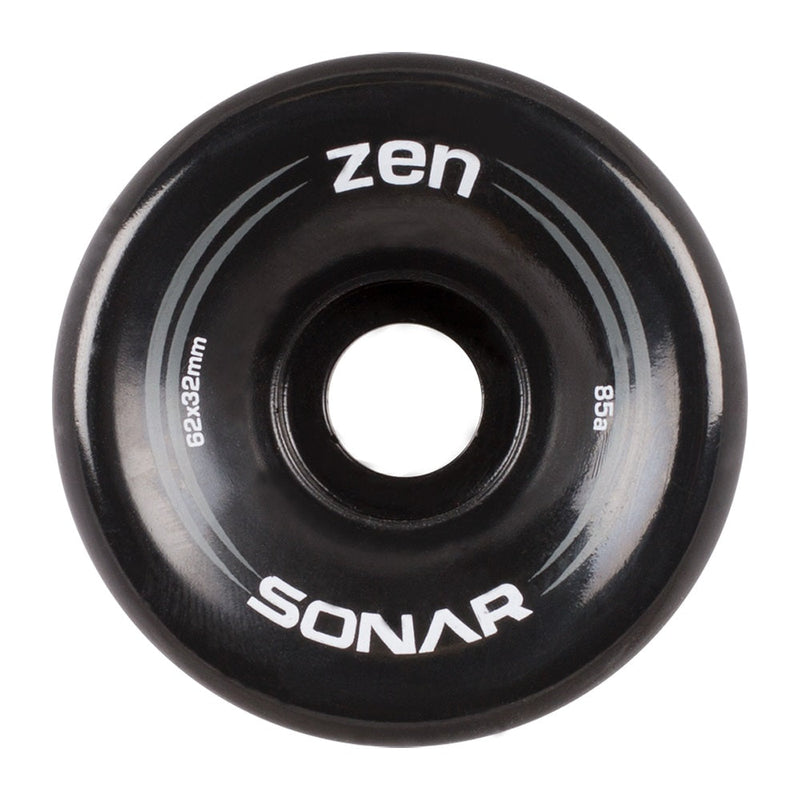Sonar Zen Roller Skate Wheels 62mm 85a - Black (4 Pack) - X747X