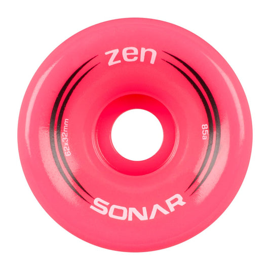 Sonar Zen Roller Skate Wheels 62mm 85a - Pink (4 Pack)