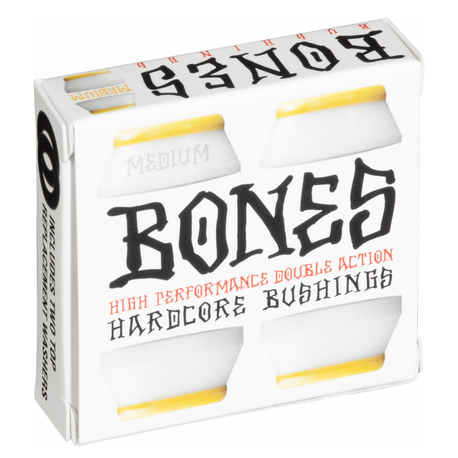 Bones Hardcore Medium Bushings 91a - Yellow/White (Set of 4) - X747X