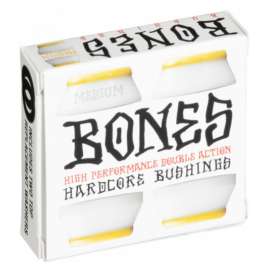 Bones Hardcore Medium Bushings 91a - Yellow/White (Set of 4) - X747X