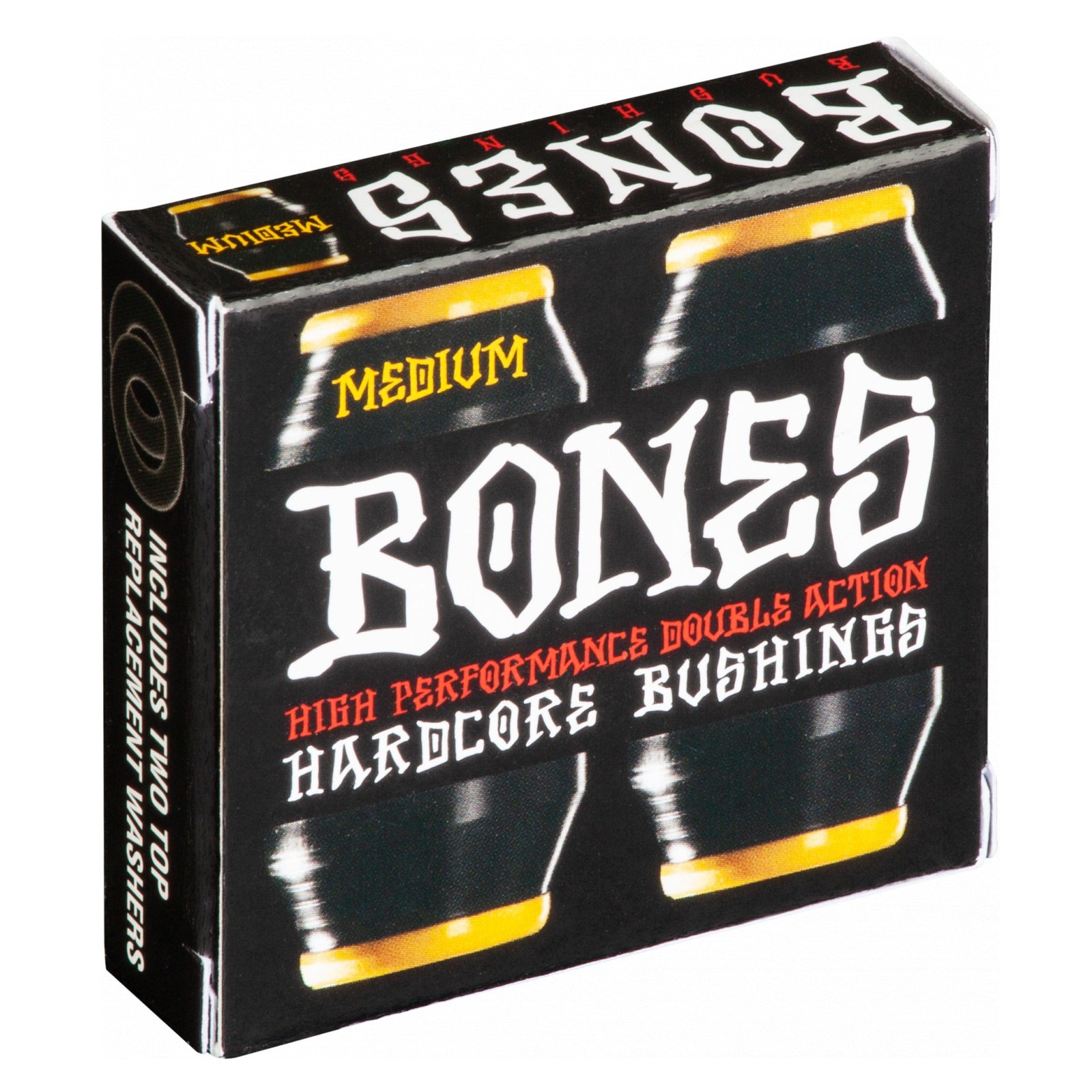 Bones Hardcore Medium Bushings 91a - Black/Yellow (Set of 4) - X747X