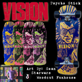 Vision Original Psycho Stick Woodcut Art 10" Skateboard Deck - X747X