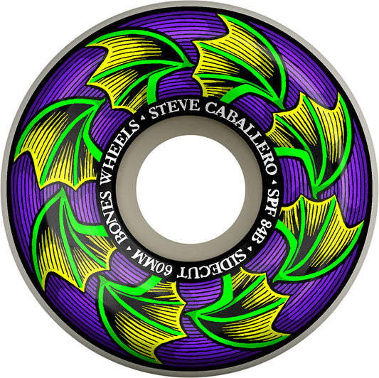 Bones SPF Caballero Bat Wings P5 Sidecut 60mm 104a Wheels - White (Set of 4) - X747X