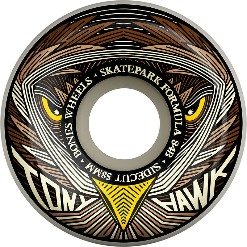 Bones SPF Hawk Night Hawk P5 Sidecut 58mm 104a Wheels - White (Set of 4) - X747X