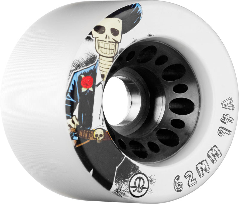 Rollerbones Day of The Dead Speed Wheel 62mm 94a - White (Set of 4) - X747X