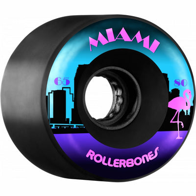 Rollerbones Outdoor Miami Wheel 65mm 80a - Black (Set of 8) - X747X
