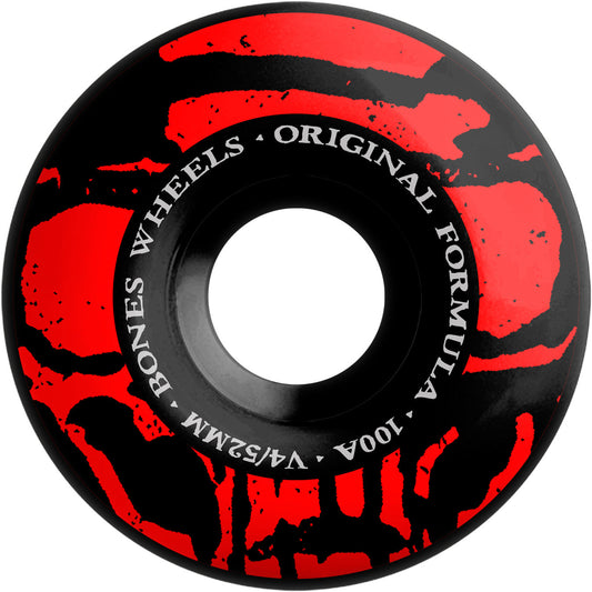 Bones OG Formula Mummy Skulls V4 Wide 52mm 100a Wheels - Black (Set of 4) - X747X