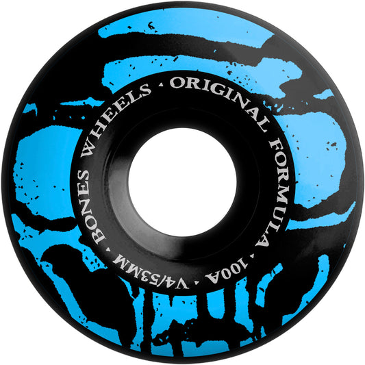 Bones OG Formula Mummy Skulls V4 Wide 53mm 100a Wheels - Black (Set of 4) - X747X
