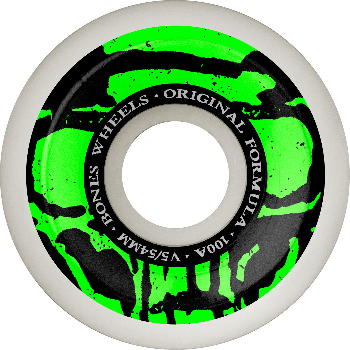 Bones OG Formula Mummy Skulls V5 Sidecut 54mm 100a Wheels - White (Set of 4) - X747X