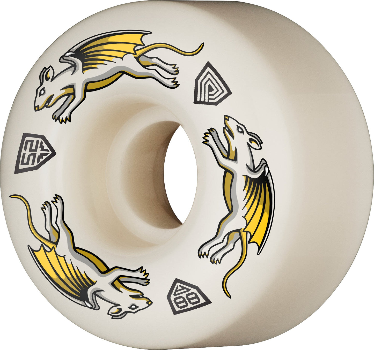 Powell Peralta Dragon Formula Nano Rats Wheels 52x34mm 88A - Off White (Set of 4)
