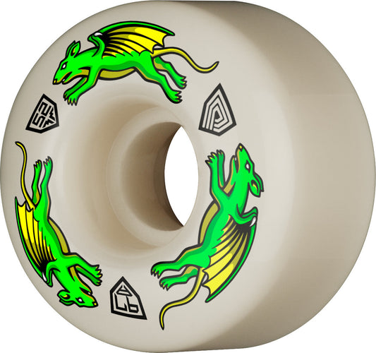 Powell Peralta Dragon Formula Nano Rats Wheels 52x34mm 97A - Off White (Set of 4)