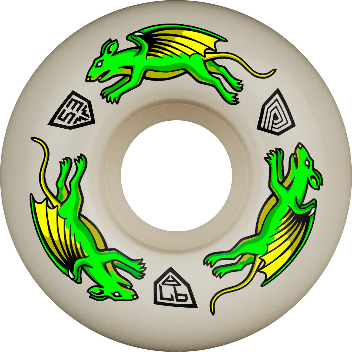 Powell Peralta Dragon Formula Nano Rats Wheels 53x34mm 97A - Off White (Set of 4)