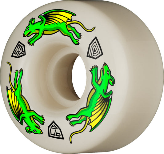 Powell Peralta Dragon Formula Nano Rats Wheels 53x34mm 97A - Off White (Set of 4)