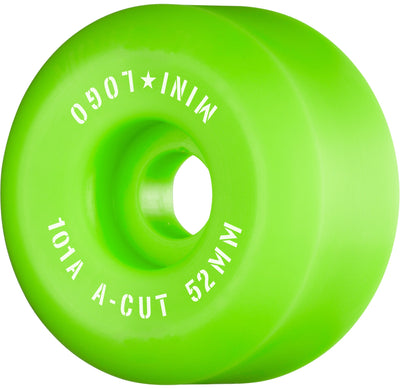 Mini Logo Wheels A-Cut "2" 52mm 101a - Green (Set of 4) - X747X