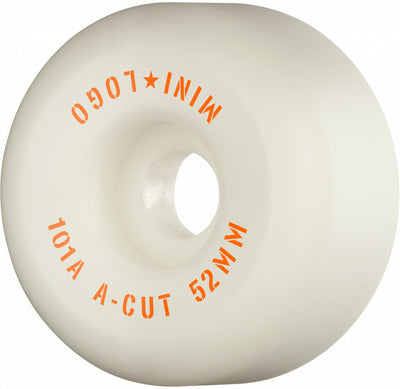 Mini Logo Wheels A-Cut "2" 52mm 101a - White (Set of 4) - X747X