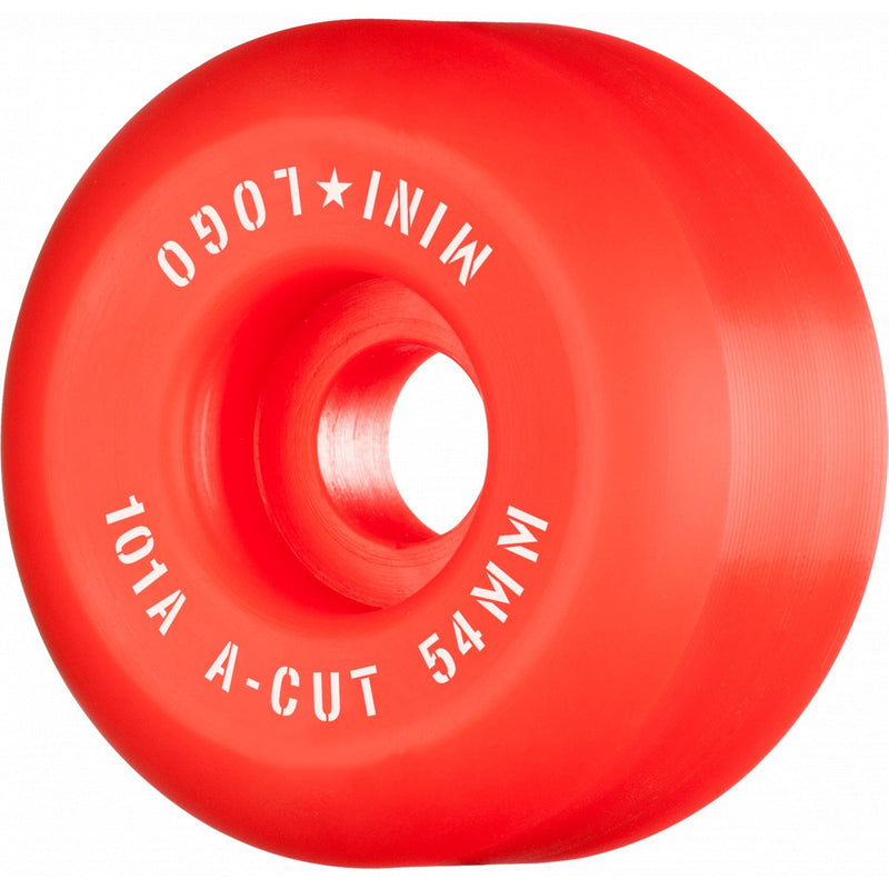 Mini Logo Wheels A-Cut "2" 54mm 101a - Red (Set of 4) - X747X
