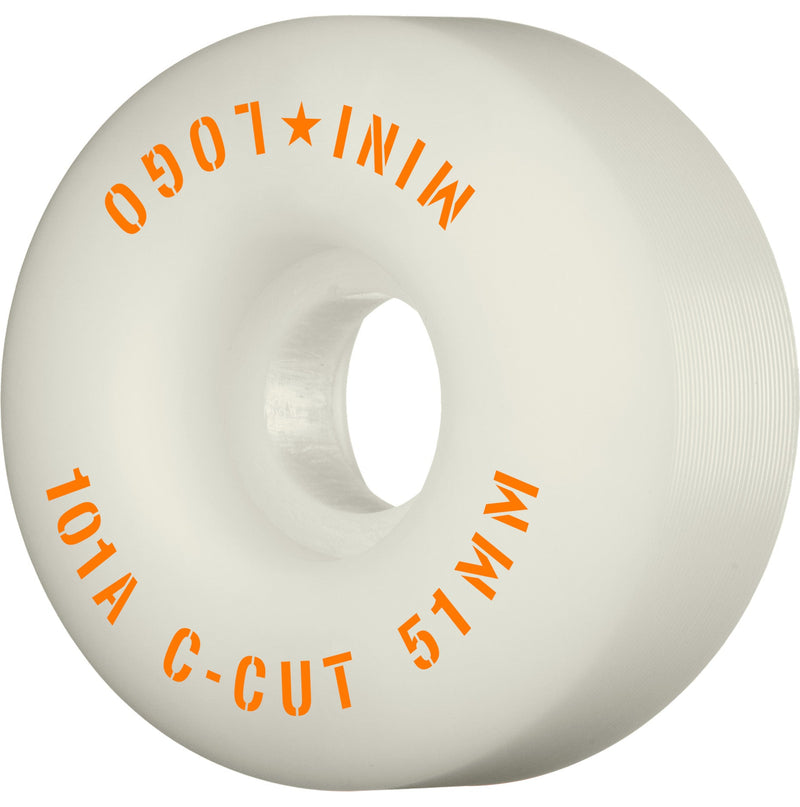 Mini Logo Wheels C-Cut ″2″ 51mm 101a - White (Set of 4) - X747X