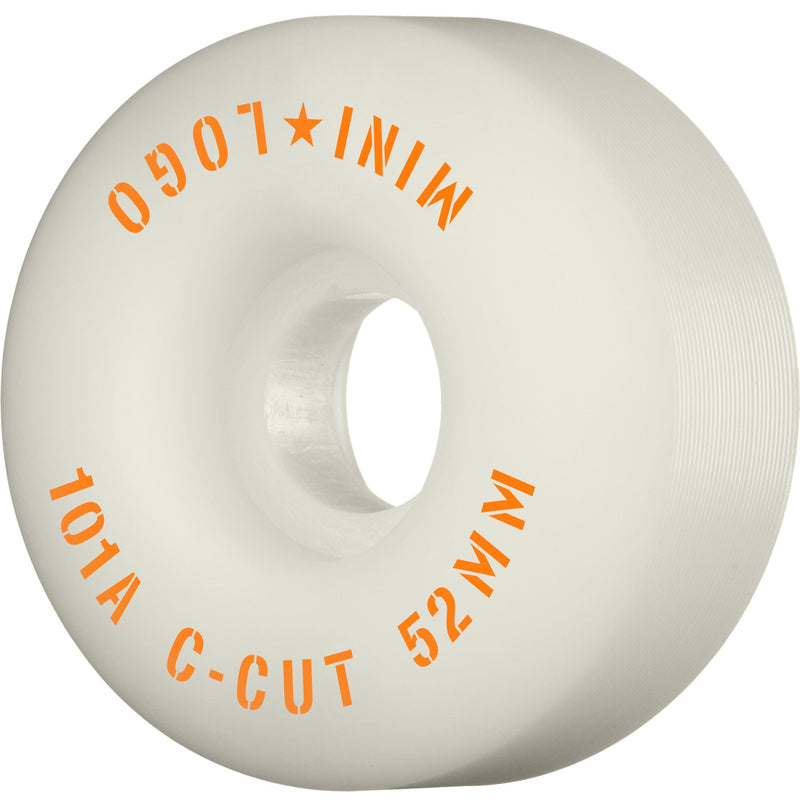 Mini Logo Wheels C-Cut ″2″ 52mm 101a - White (Set of 4) - X747X