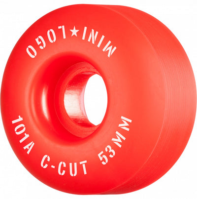 Mini Logo Wheels C-Cut "2" 53mm 101a - Red (Set of 4) - X747X