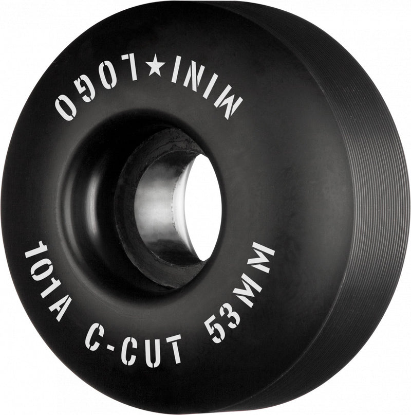Mini Logo Wheels C-Cut "2" 53mm 101a - Black (Set of 4) - X747X