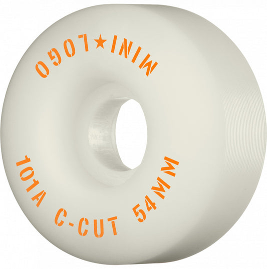 Mini Logo Wheels C-Cut "2" 54mm 101a - White (Set of 4)