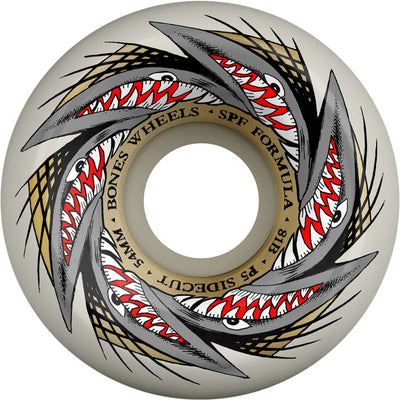 Bones SPF Pool Sharknado P5 Sidecut 54mm 101a Wheels - White (Set of 4) - X747X
