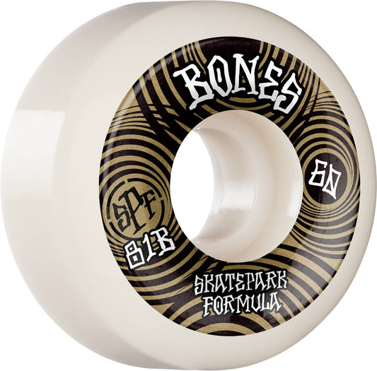Bones SPF Ripples P5 Sidecut 60mm 101a Wheels - White/Gold (Set of 4) - X747X