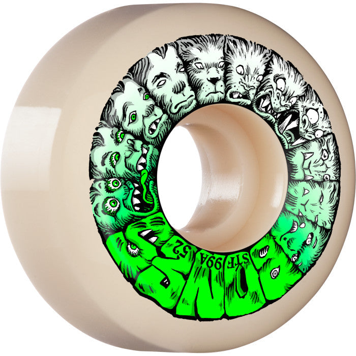 Bones STF Weird Wolf V5 Sidecut 52mm 99a Wheels - White (Set of 4) - X747X