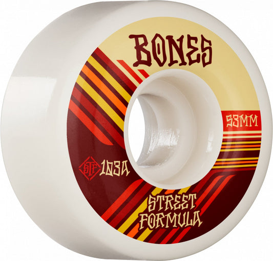 Bones STF Retros V4 Wide 53mm 103a Wheels - White (Set of 4) - X747X