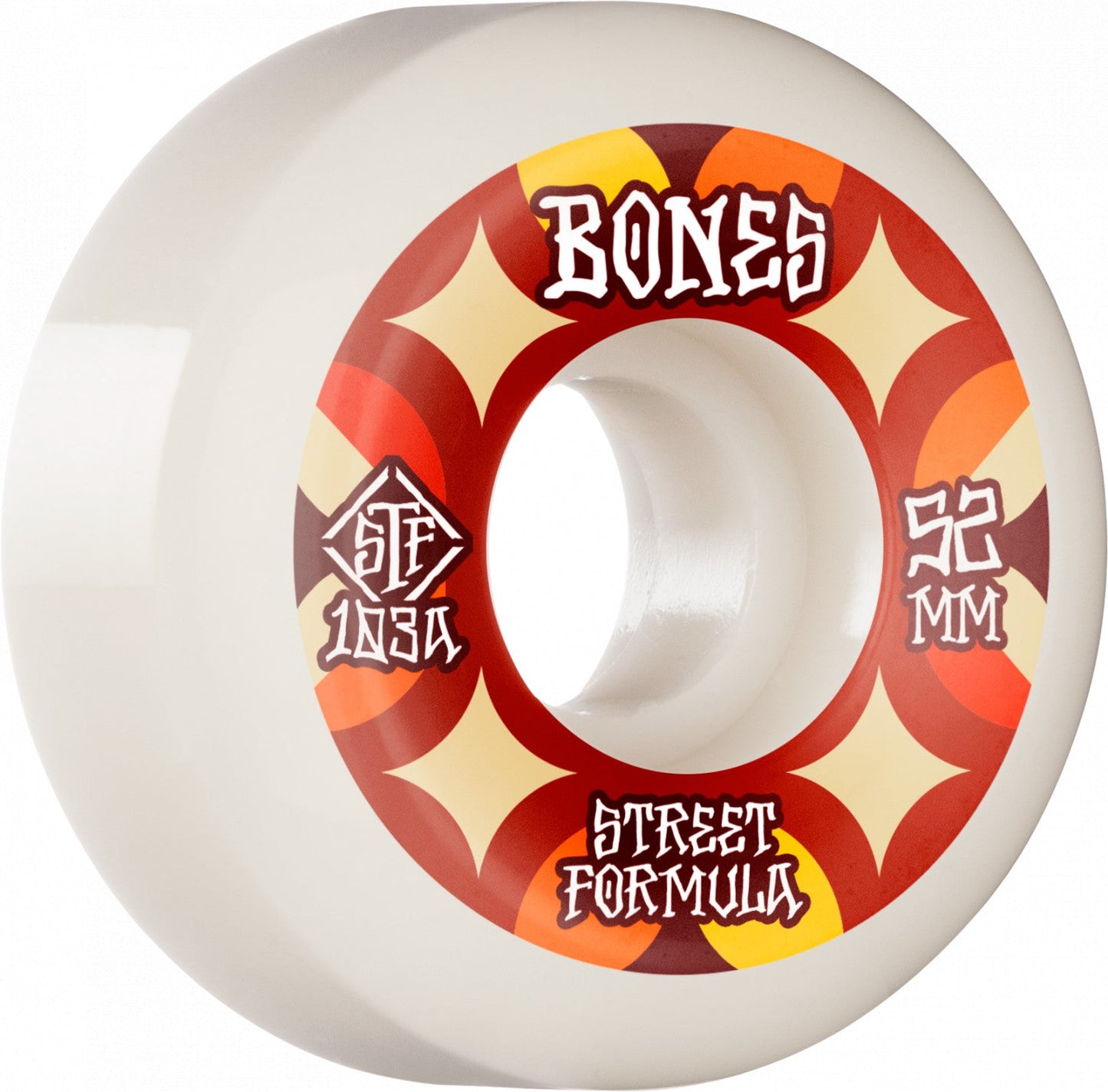 Bones STF Retros V5 Sidecut 52mm 103a Wheels - White (Set of 4) - X747X