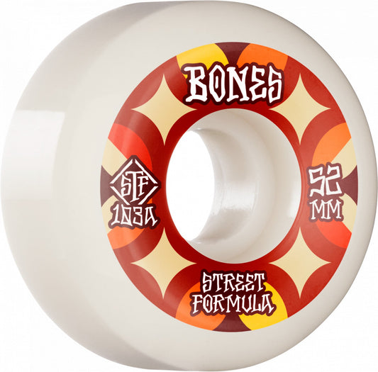 Bones STF Retros V5 Sidecut 52mm 103a Wheels - White (Set of 4) - X747X