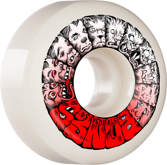 Bones STF Weird Wolf V5 Sidecut 54mm 103a Wheels - White (Set of 4) - X747X