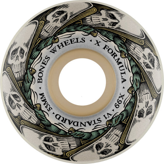 Bones X-Formula Butterfly Effect V1 Standard 53mm 99a Wheels - White (Set of 4) - X747X