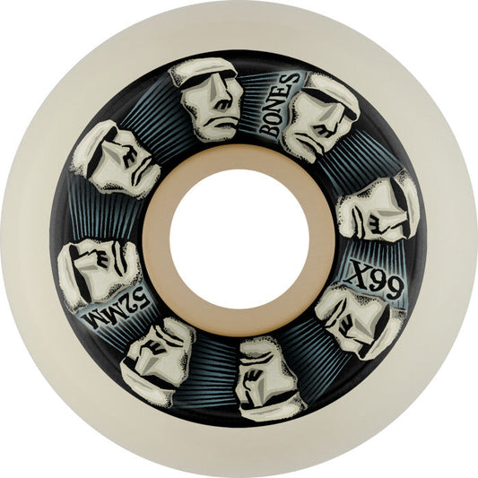 Bones X-Formula X-Ninety-Nine Head Rush V5 Sidecut 52mm 99a Wheels - White (Set of 4)